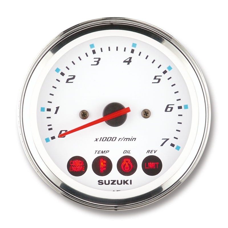 Tachometer With Caution Alert Indicators (White)